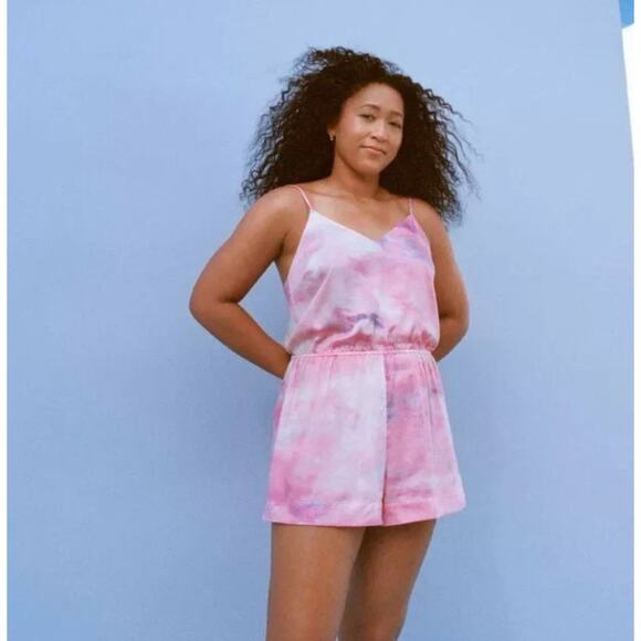 Naomi x Victoria's Secret- Play All Day Romper in Pink Tie Dye - Picture 6 of 6